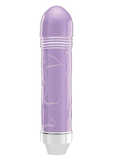 Фиолетовый вибратор Lenore с тонкими венками - 14,5 см. Фиолетовый вибратор Lenore с тонкими венками - 14,5 см.