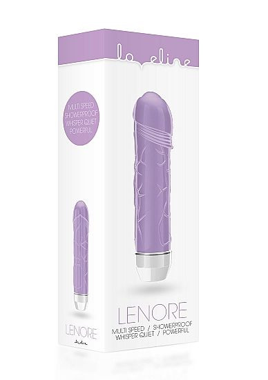Фиолетовый вибратор Lenore с тонкими венками - 14,5 см. Фиолетовый вибратор Lenore с тонкими венками - 14,5 см.