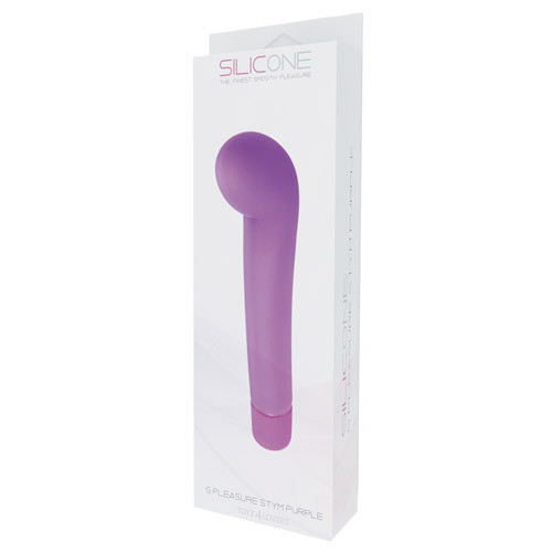 Фиолетовый вибростимулятор для G-точки G-PLEASURE STYM SILICONE - 12,5 см.