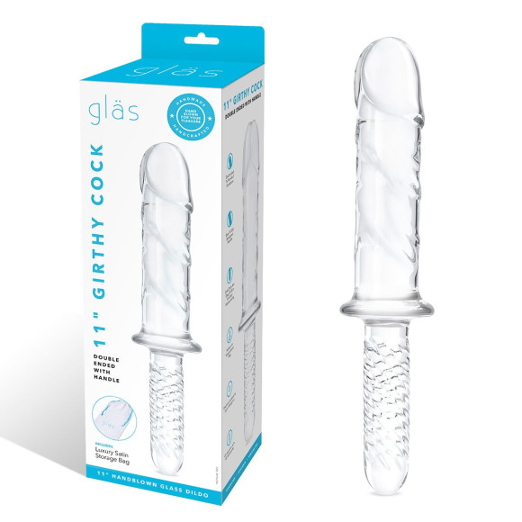 Стеклянный фаллоимитатор с рукоятью 11’’ Girthy Cock Double Ended With Handle - 28 см. Стеклянный фаллоимитатор с рукоятью 11’’ Girthy Cock Double Ended With Handle - 28 см.