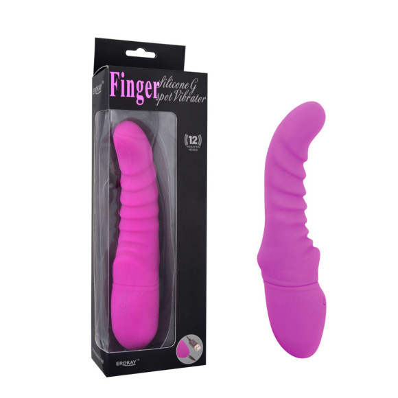 Фиолетовый вибратор Rechargeable G Curve - 20 см. Фиолетовый вибратор Rechargeable G Curve - 20 см.