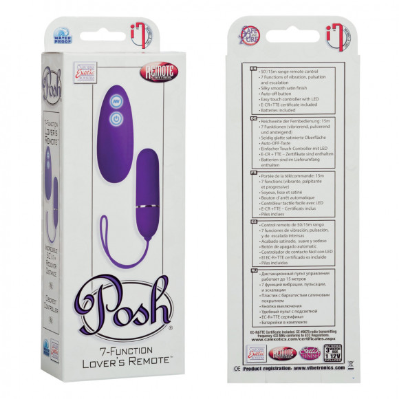 Фиолетовая вибропуля Posh 7-Function Lovers Remotes Фиолетовая вибропуля Posh 7-Function Lovers Remotes