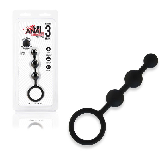 Черные силиконовые анальные бусы Silicone Anal Beads - 14 см. Черные силиконовые анальные бусы Silicone Anal Beads - 14 см.