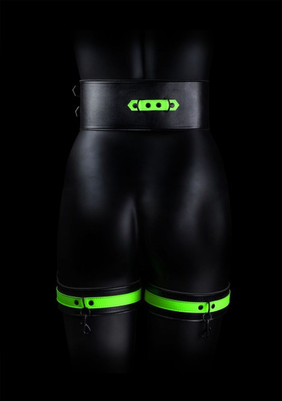 Набор для бондажа Thigh Cuffs with Belt and Handcuffs - размер L-XL Набор для бондажа Thigh Cuffs with Belt and Handcuffs - размер L-XL