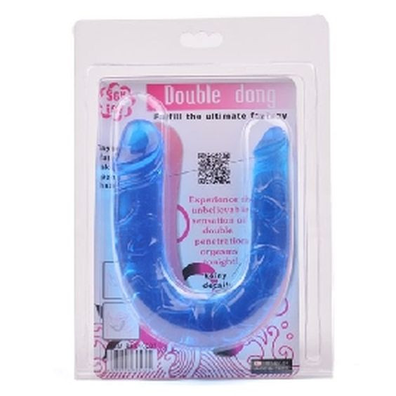 Голубой двухголовый фаллоимитатор Double Dong - 29,8 см. Голубой двухголовый фаллоимитатор Double Dong - 29,8 см.