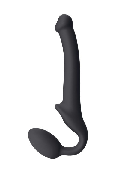 Черный безремневой страпон Silicone Bendable Strap-On - size S Черный безремневой страпон Silicone Bendable Strap-On - size S