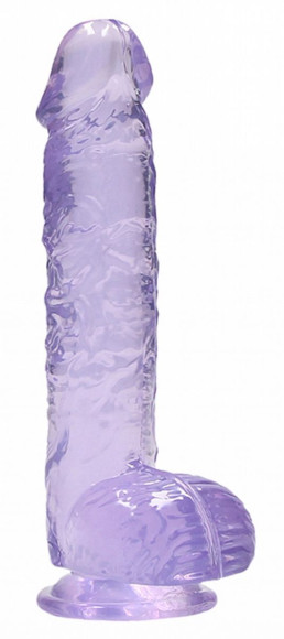 Фиолетовый фаллоимитатор Realrock Crystal Clear 9 inch - 25 см. Фиолетовый фаллоимитатор Realrock Crystal Clear 9 inch - 25 см.