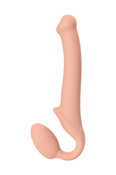 Телесный безремневой страпон Silicone Bendable Strap-On - size M Телесный безремневой страпон Silicone Bendable Strap-On - size M