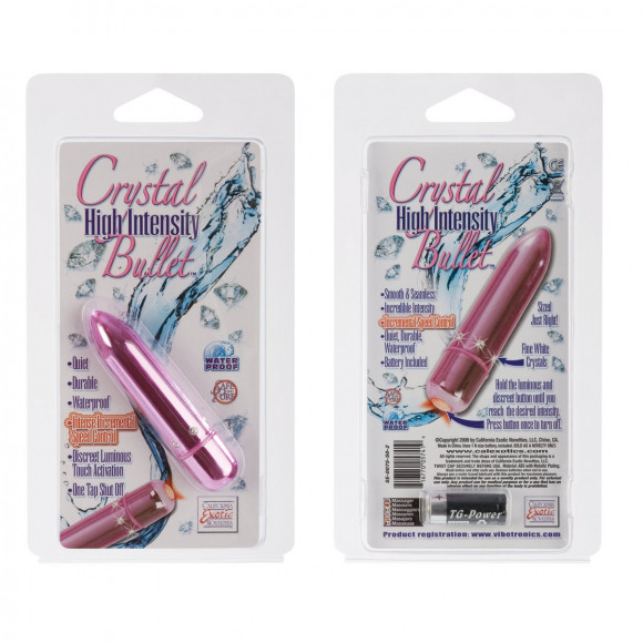 Розовая вибропуля с кристаллами High Intensity Pink Розовая вибропуля с кристаллами High Intensity Pink