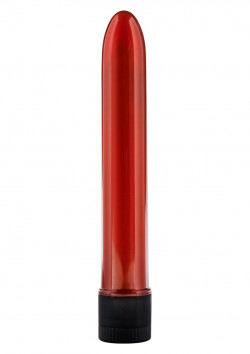 Красный вибратор RETRO ULTRA SLIMLINE - 17 см.