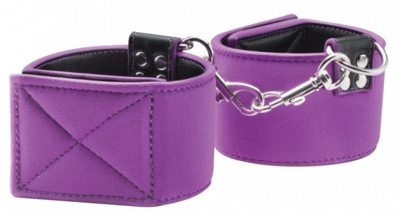 Чёрно-фиолетовые двусторонние оковы на ноги Reversible Ankle Cuffs