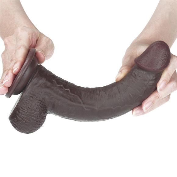 Коричневый фаллоимитатор Sliding-Skin Dong 9.0 - 23 см. Коричневый фаллоимитатор Sliding-Skin Dong 9.0 - 23 см.