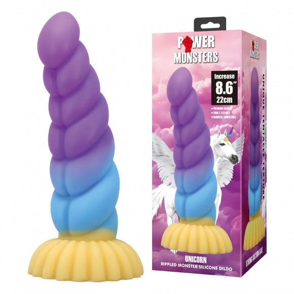 Силиконовый фантазийный фаллоимитатор Unicorn - 22 см. Силиконовый фантазийный фаллоимитатор Unicorn - 22 см.