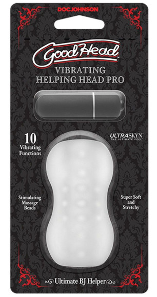 Прозрачный мастурбатор с вибропулей GoodHead Vibrating Helping Head Pro Прозрачный мастурбатор с вибропулей GoodHead Vibrating Helping Head Pro