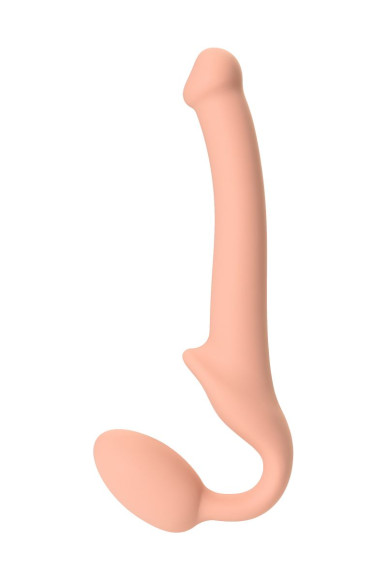 Телесный безремневой страпон Silicone Bendable Strap-On - size S Телесный безремневой страпон Silicone Bendable Strap-On - size S