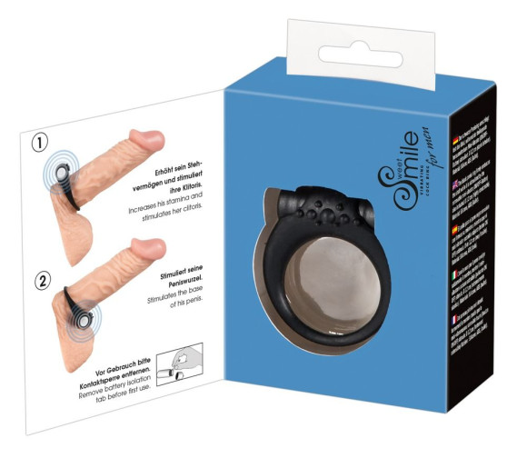 Чёрное виброкольцо для пениса Stayer Чёрное виброкольцо для пениса Stayer