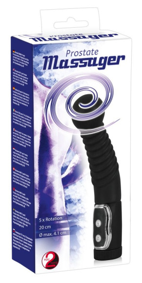 Чёрный стимулятор простаты с ротацией Prostate Twister - 20 см. Чёрный стимулятор простаты с ротацией Prostate Twister - 20 см.