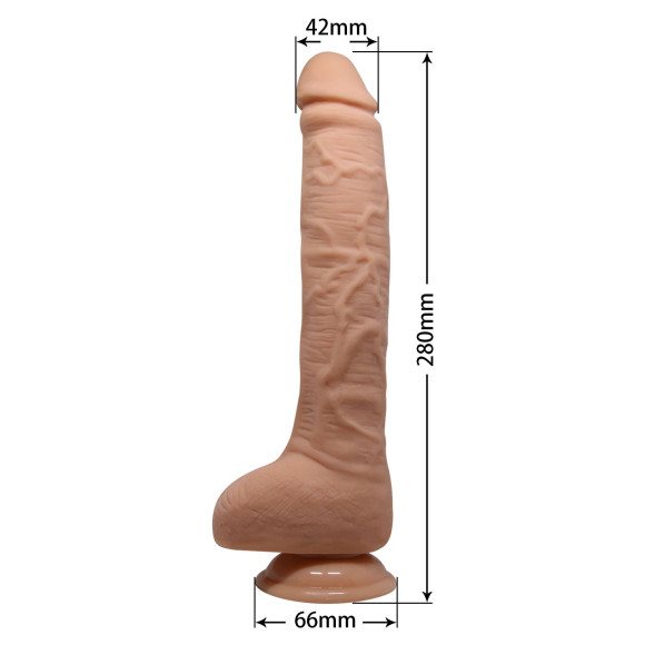 Телесный вибратор-гигант с выносным пультом Dick - 28 см. Телесный вибратор-гигант с выносным пультом Dick - 28 см.