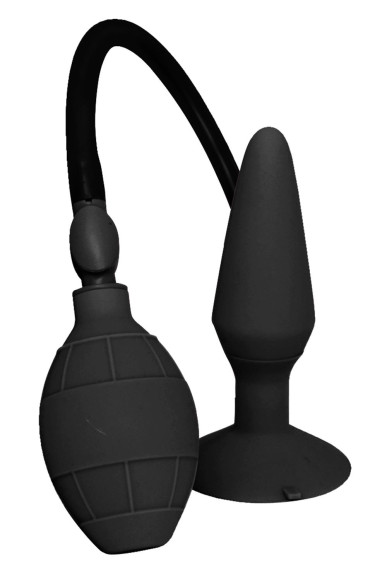 Чёрная анальная пробка с функцией расширения Small Inflatable Plug - 12,5 см. Чёрная анальная пробка с функцией расширения Small Inflatable Plug - 12,5 см.