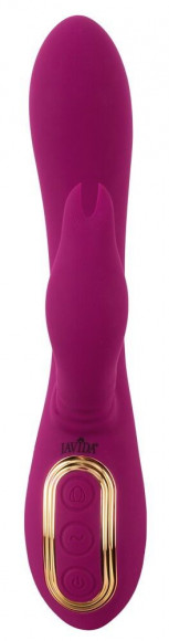 Фиолетовый вибратор 3 Function Vibrator с вращением бусин - 23 см.