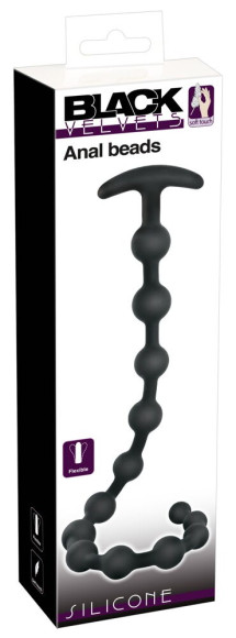 Черные анальные бусы Anal beads - 50 см. Черные анальные бусы Anal beads - 50 см.