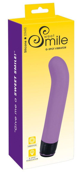 Фиолетовый вибратор G-точки Smile Genius - 20 см. Фиолетовый вибратор G-точки Smile Genius - 20 см.