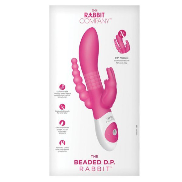 Розовый вибратор-кролик с анальным отростком The Beaded D.P.Rabbit Розовый вибратор-кролик с анальным отростком The Beaded D.P.Rabbit