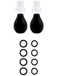 Набор из 2 вакуумных помп для сосков и 4 пар фиксирующих колец Nipple Sucker Set for Her Набор из 2 вакуумных помп для сосков и 4 пар фиксирующих колец Nipple Sucker Set for Her