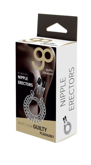 Прищепки для сосков Block Busters Nipple Clamps с цепью Прищепки для сосков Block Busters Nipple Clamps с цепью
