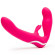 Ярко-розовый безремневой страпон Rechargeable Vibrating Strapless Strap-On Ярко-розовый безремневой страпон Rechargeable Vibrating Strapless Strap-On
