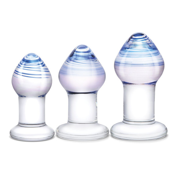 Набор из 3 стеклянных анальных пробок Pleasure Droplets Plug Set Набор из 3 стеклянных анальных пробок Pleasure Droplets Plug Set