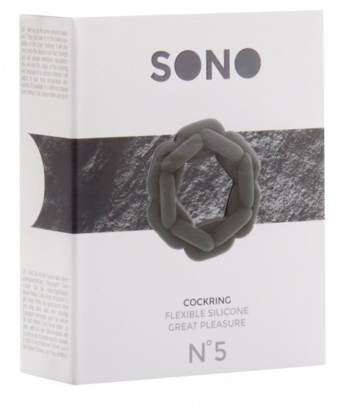Серое эрекционное кольцо SONO №5 
