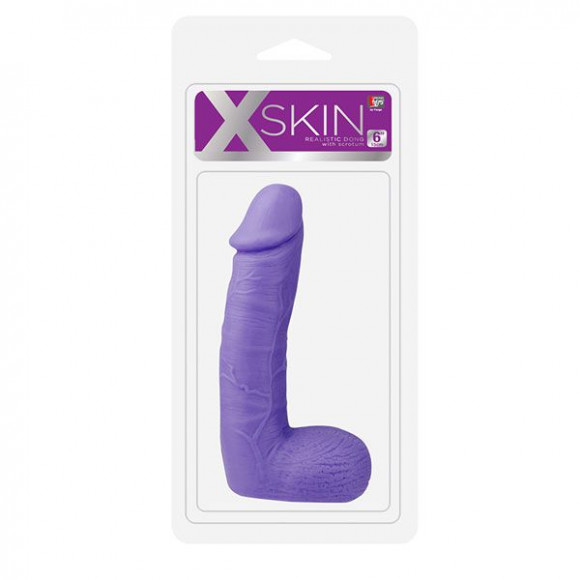 Фиолетовый фаллоимитатор XSKIN 6 PVC DONG - 15 см. Фиолетовый фаллоимитатор XSKIN 6 PVC DONG - 15 см.