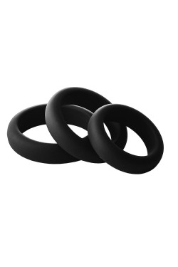 Набор из 3 черных эрекционных колец Smooth Silicone Cockring Pack Набор из 3 черных эрекционных колец Smooth Silicone Cockring Pack