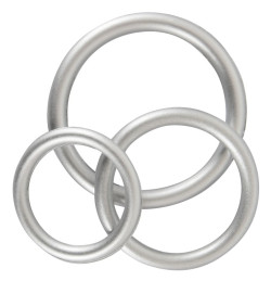 Набор из 3 эрекционных колец под металл Metallic Silicone Cock Ring Set Набор из 3 эрекционных колец под металл Metallic Silicone Cock Ring Set