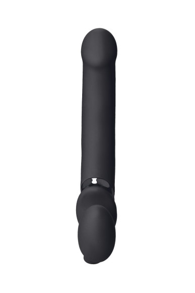Черный безремневой вибрострапон Vibrating Bendable Strap-On - size L Черный безремневой вибрострапон Vibrating Bendable Strap-On - size L