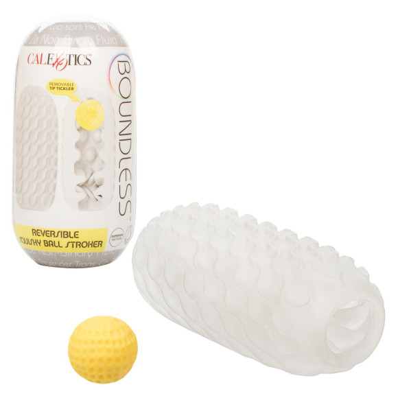 Двусторонний мастурбатор с желтым стимулирующим шариком Reversible Squishy Ball Stroker Двусторонний мастурбатор с желтым стимулирующим шариком Reversible Squishy Ball Stroker