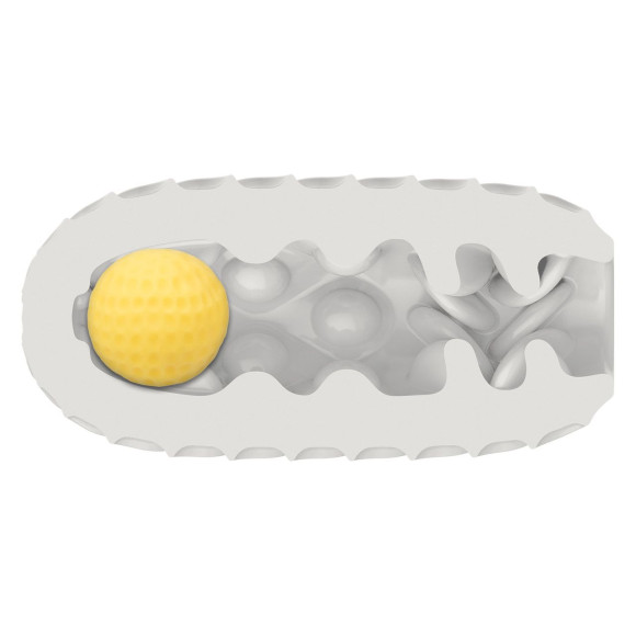 Двусторонний мастурбатор с желтым стимулирующим шариком Reversible Squishy Ball Stroker Двусторонний мастурбатор с желтым стимулирующим шариком Reversible Squishy Ball Stroker