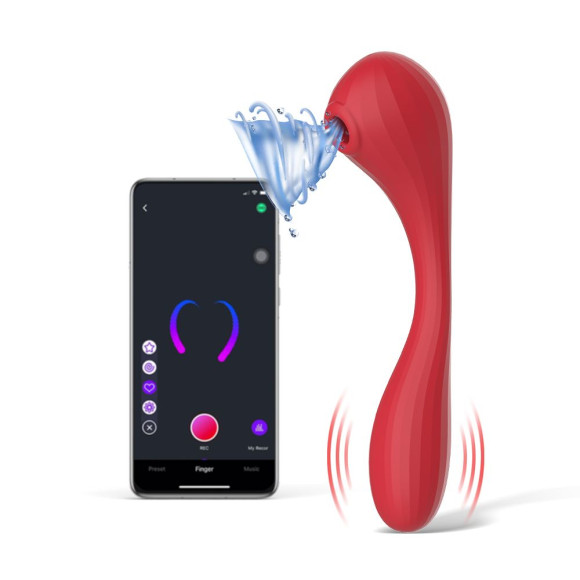 Красный вибратор Magic Motion Bobi с вакуумной стимуляцией Красный вибратор Magic Motion Bobi с вакуумной стимуляцией