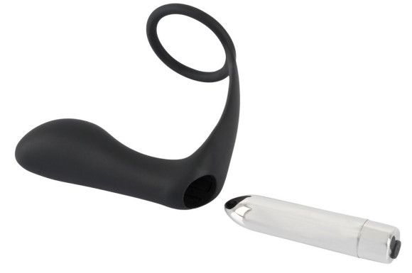 Черное эрекционное кольцо с анальной вибропробкой Vibrating Ring & Plug Черное эрекционное кольцо с анальной вибропробкой Vibrating Ring & Plug