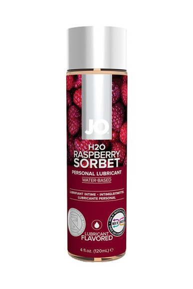 Лубрикант на водной основе с ароматом малины JO Flavored Raspberry Sorbet - 120 мл. Лубрикант на водной основе с ароматом малины JO Flavored Raspberry Sorbet - 120 мл.