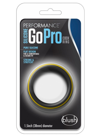 Черно-желтое силиконовое эрекционное кольцо Silicone Go Pro Cock Ring