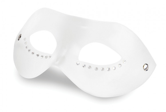 Белая кожаная маска со стразами Diamond Mask Белая кожаная маска со стразами Diamond Mask