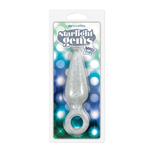 Прозрачная анальная пробка STARLIGHT G BOOTY POPS LARGE - 14 см.
