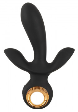 Черный вибратор с функцией расширения Inflatable Triple Vibrator - 18,9 см.