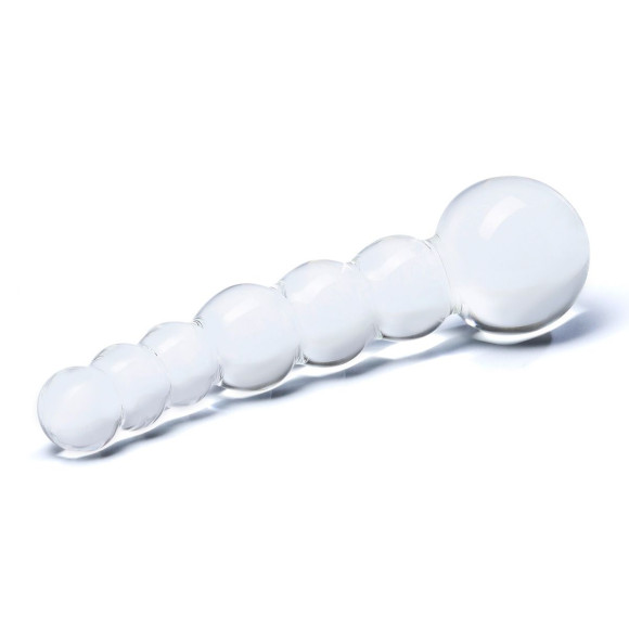Изогнутный прозрачный стимулятор Beaded Dildo - 13 см. Изогнутный прозрачный стимулятор Beaded Dildo - 13 см.