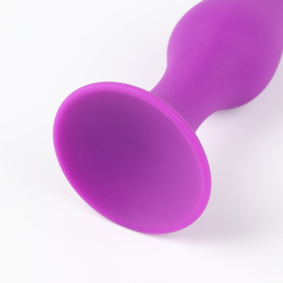 Фиолетовая коническая силиконовая анальная пробка Soft - 13 см. Фиолетовая коническая силиконовая анальная пробка Soft - 13 см.