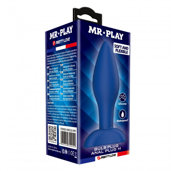 Синяя анальная пробка Bulb Plug - 10,5 см. Синяя анальная пробка Bulb Plug - 10,5 см.