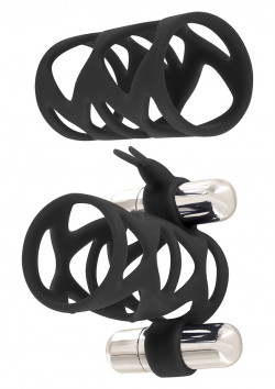 Набор чёрных насадок DOUBLE TICKLER SLEEVE SET Набор чёрных насадок DOUBLE TICKLER SLEEVE SET
