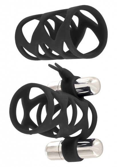 Набор чёрных насадок DOUBLE TICKLER SLEEVE SET